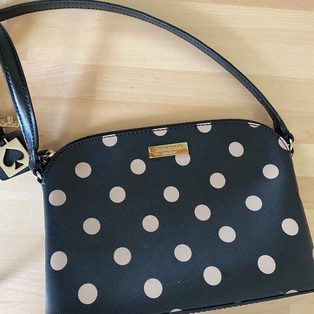 Kate Spade Black and Cream Polka Dot Crossbody Bag